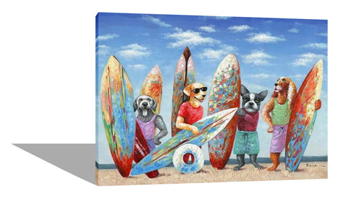 Surfing Pack of Dogs